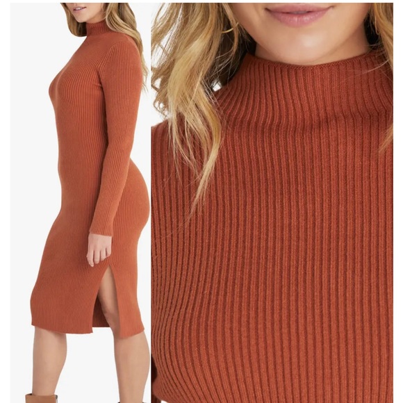 VICI COLLECTION Mock Neck Long Sleeve Sweater Dress Medium - Picture 2 of 3